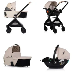 Chipolino Kombikinderwagen 3 in 1 Elite next GEN Babyschale Babywanne Tasche beige