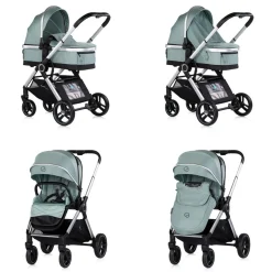 Chipolino Kombikinderwagen Euphoria 3in1 Sportsitz Babyschale umbaubar klappbar grün