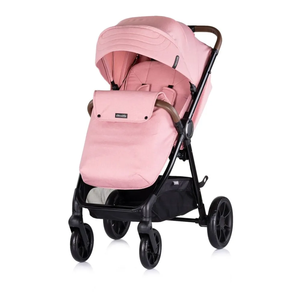 Chipolino Kombikinderwagen Ultera 3 in 1 Babyschale Fußabdeckung klappbar Korb rosa