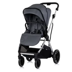 Chipolino Kombikinderwagen Aurora 3 in 1 Babyschale Babywanne Sportsitz Tasche dunkelgrau