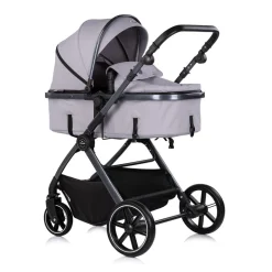 Chipolino Kombikinderwagen Pearl 3 in 1 umbaubar Babyschale Wickeltasche Fußsack grau