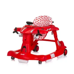 Chipolino Lauflernhilfe Airplane 3 in 1 Lauflernwagen, Musik, Schiebespielzeug rot