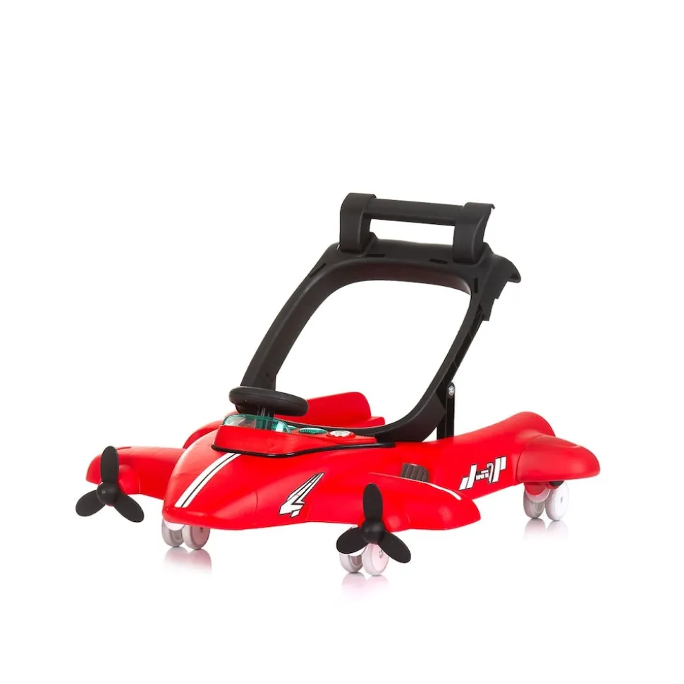 Chipolino Lauflernhilfe Airplane 3 in 1 Lauflernwagen, Musik, Schiebespielzeug rot