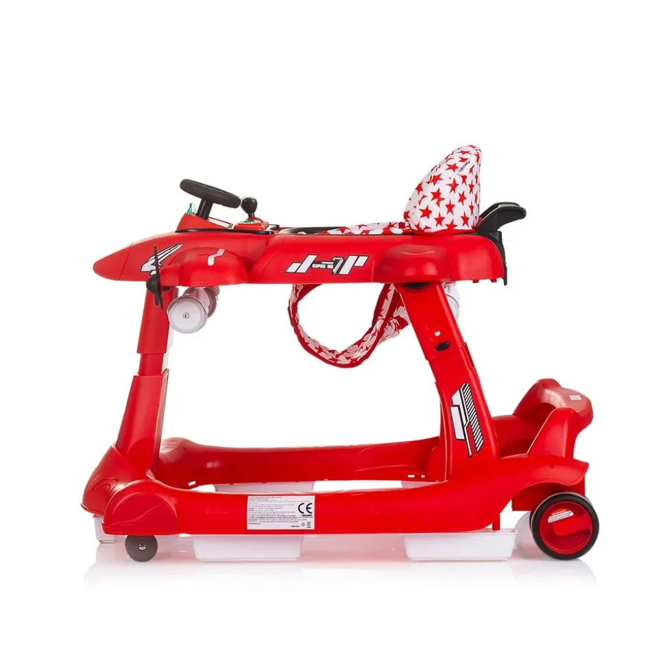 Chipolino Lauflernhilfe Airplane 3 in 1 Lauflernwagen, Musik, Schiebespielzeug rot
