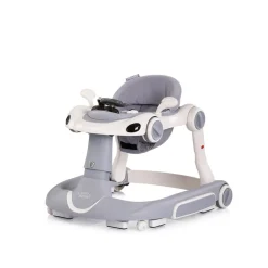 Chipolino Lauflernhilfe Happy Walker 5 in 1 Schaukelfunktion Musik Lichter Räder grau