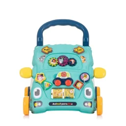 Chipolino Lauflernwagen lustige Tiere Musik Lichter Motorik Zahnräder Tasten blau