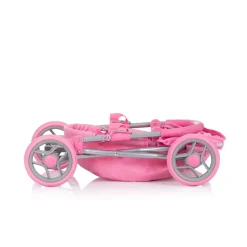 Chipolino Puppenwagen Daisy klappbar, Sonnendach, vier große Räder, ab 3 Jahren rosa