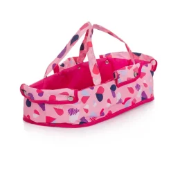 Chipolino Puppenwagen Dora Tasche, klappbar, Softtragetasche, Korb, Sonnendach pink