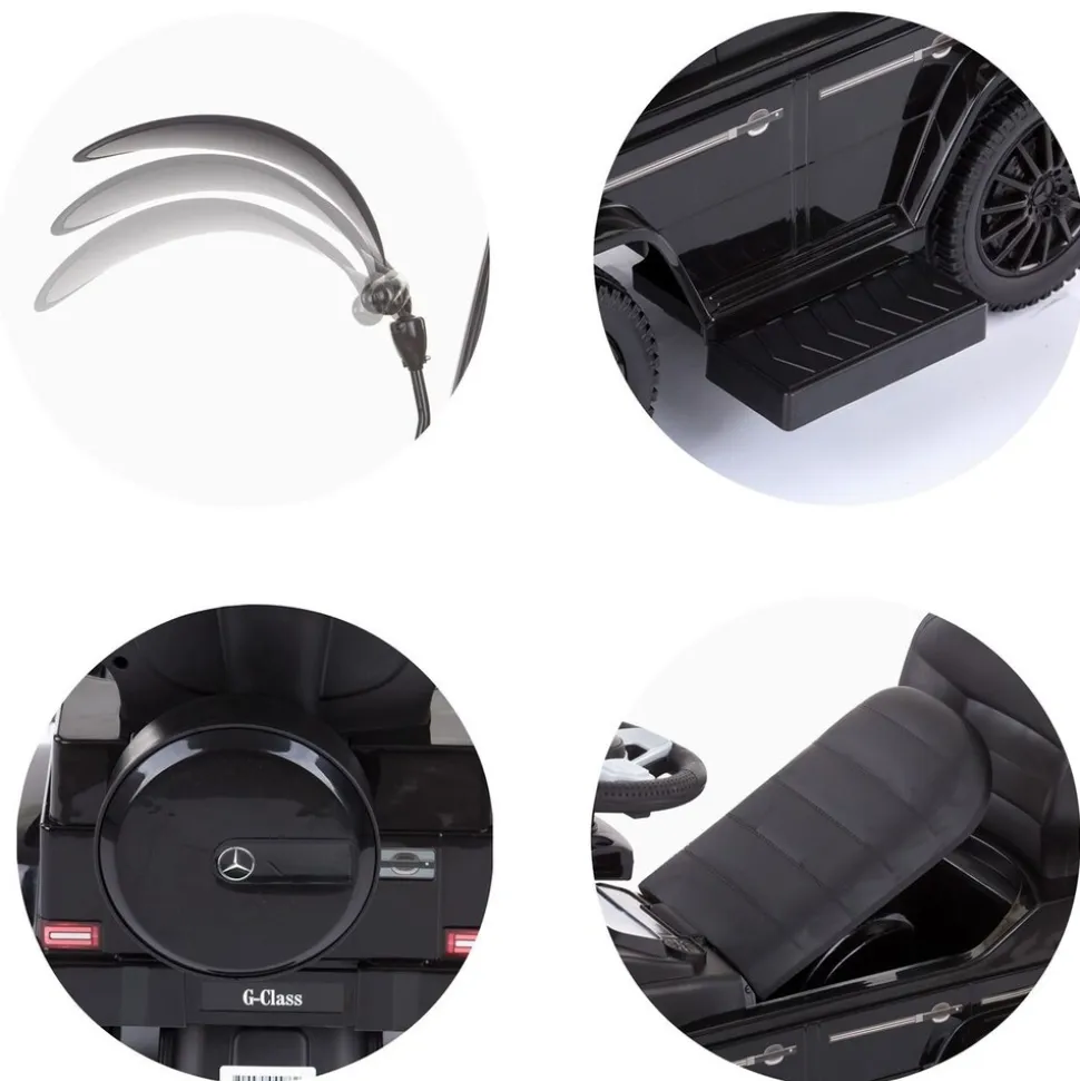 Chipolino Rutscher Mercedes Benz G350d 2 in 1 Schubstange Dach Musik, Trittstufe schwarz