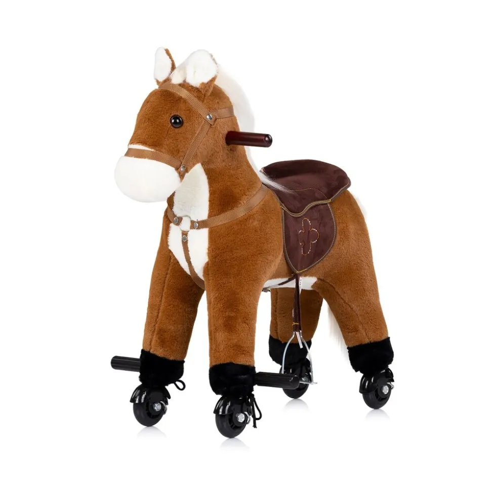 Chipolino Rutscher Tiere Sound Rollen Plüsch Reitspielzeug Rollpferd Griffe braun