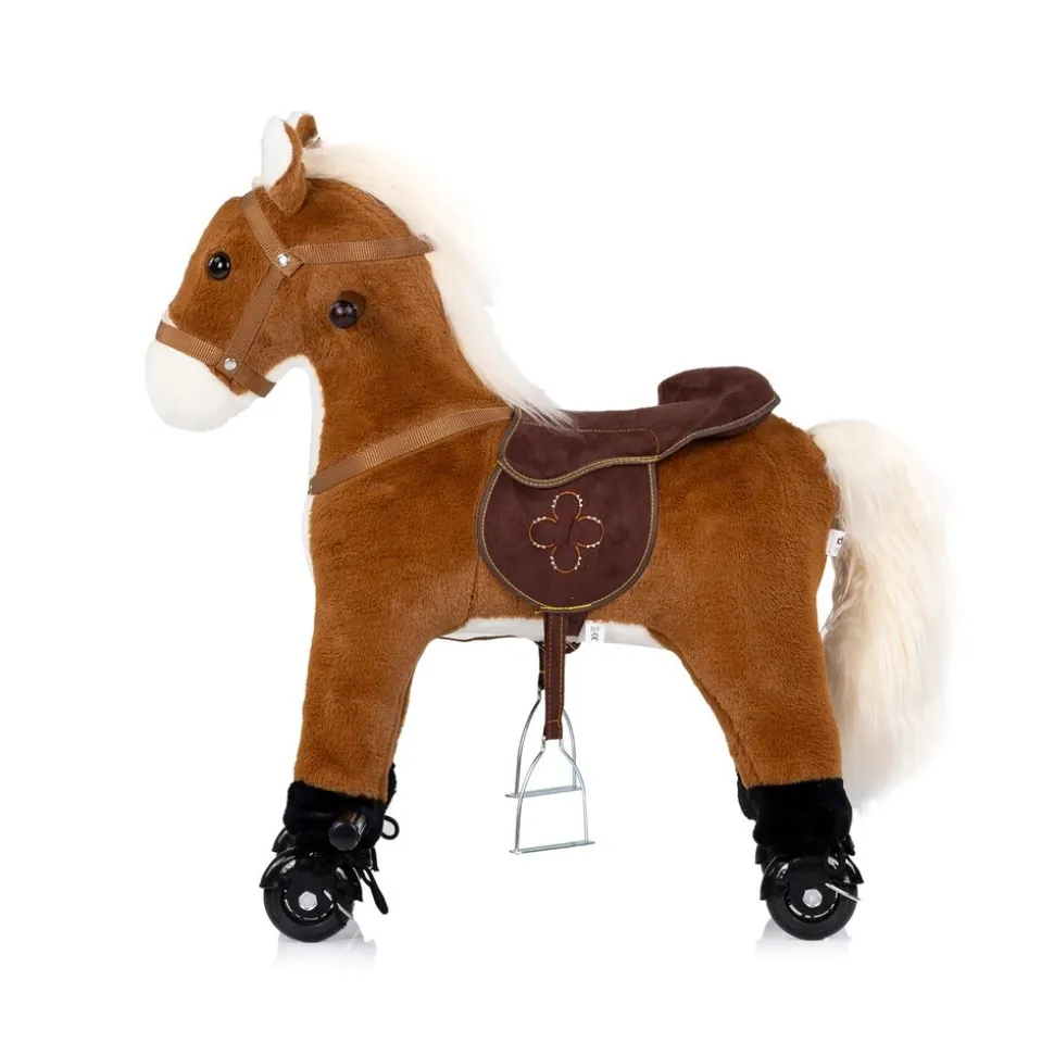 Chipolino Rutscher Tiere Sound Rollen Plüsch Reitspielzeug Rollpferd Griffe braun