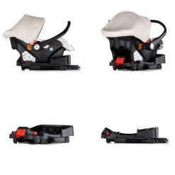 Chipolino Set Babyschale Isofix-Basisstation Aura i-Size (40 - 85cm) verstellbar creme