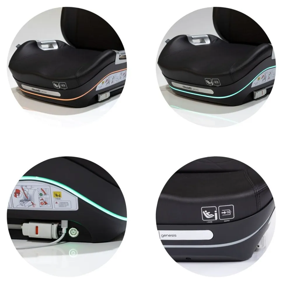 Chipolino Sitzerhöhung Genesis Smart i-Size 125-150 cm Isofix Kühlung Heizung schwarz