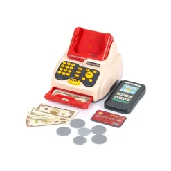 Chipolino Spielzeug Registrierkasse 24-teilig Scanner Kartenleser Obst Korb Geld rot