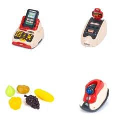 Chipolino Spielzeug Registrierkasse 24-teilig Scanner Kartenleser Obst Korb Geld rot