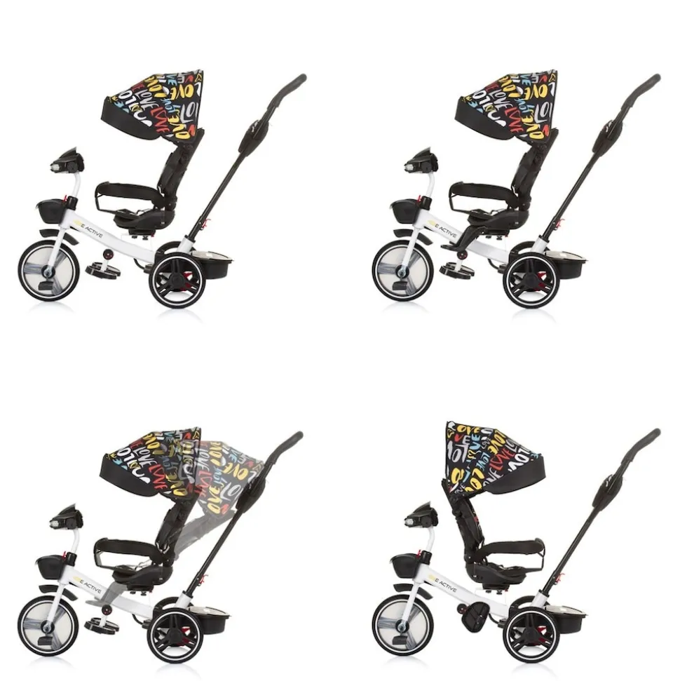 Chipolino Tricycle Dreirad Be Active 2 in 1 Sitz drehbar Musik Licht drehbar bunt
