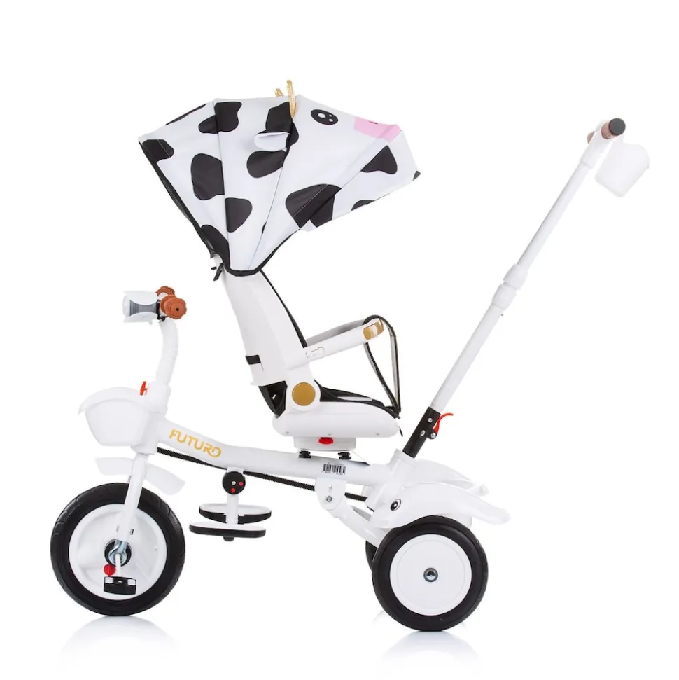Chipolino Tricycle Futuro 2 in 1 faltbar, Becherhalter, Musik, Licht, PU-Räder schwarz weiß