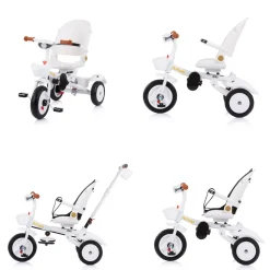 Chipolino Tricycle Futuro 2 in 1 faltbar, Becherhalter, Musik, Licht, PU-Räder schwarz weiß