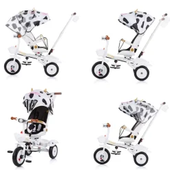 Chipolino Tricycle Futuro 2 in 1 faltbar, Becherhalter, Musik, Licht, PU-Räder schwarz weiß