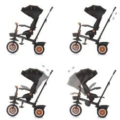 Chipolino Tricycle Marathon 2 in 1 Dreirad, Sitz umkehrbar, Gummiräder, Dach schwarz