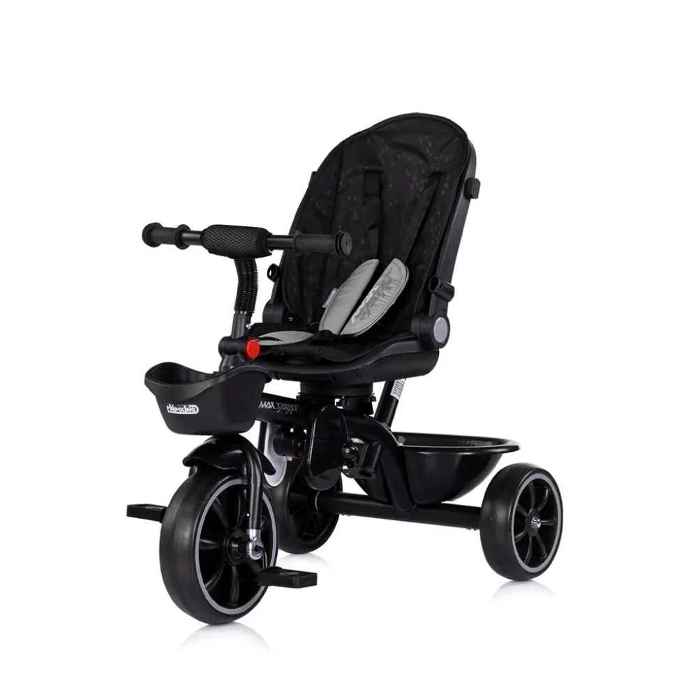 Chipolino Tricycle Max Sport 2 in 1, Dreirad, Becherhalter, Sitz umkehrbar, Korb braun schwarz