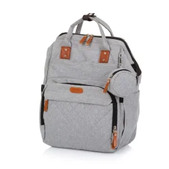 Chipolino Wickeltasche, Kinderwagen Rucksack Reißverschluss Schnullertasche hellgrau