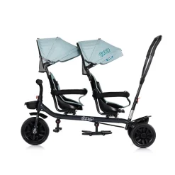 Chipolino Zwillingsdreirad Hip Hop, zwei Kinder, bis 40 kg, Sitze 360° drehbar hellblau
