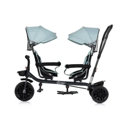 Chipolino Zwillingsdreirad Hip Hop, zwei Kinder, bis 40 kg, Sitze 360° drehbar hellblau