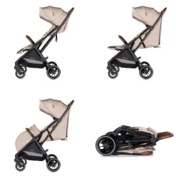 Chipolino Zwillingskinderwagen Twinity Fußabdeckung Wickeltasche Becherhalter beige