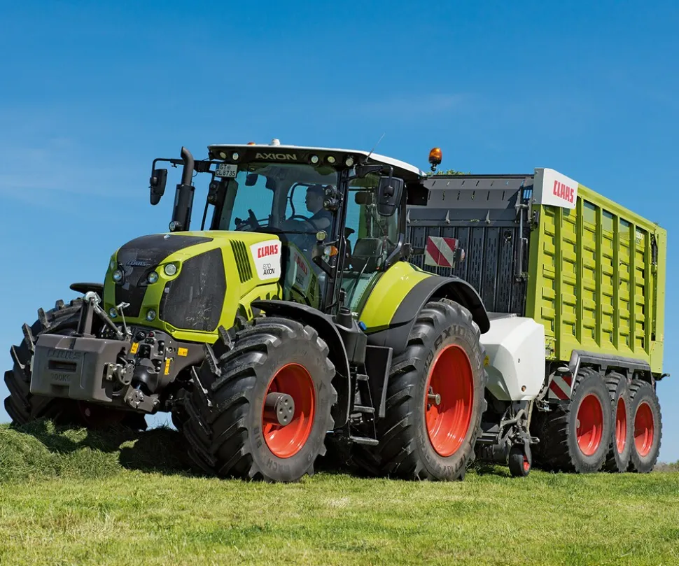 Claas ferngesteuerter Traktor Axion 870 + Anhänger Cargos 9600 (Maßstab 1:16) Trecker Trekker