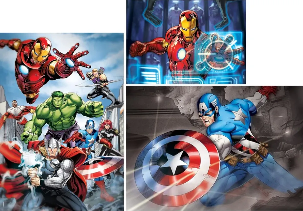 Clementoni 97528 - Puzzle Set - Marvel Avengers (1x 500 Teile, 2x 1000 Teile) Puzzel