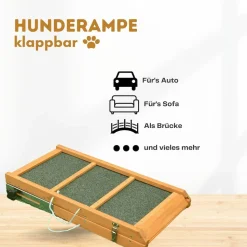Coemo Hunde Rampe klappbar Aufstiegshilfe für Haustiere - Anti-Rutsch-Belag