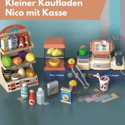 Coemo 2in1 Spielzeugkasse und Supermarkt Nico 42 tlg Zubehör