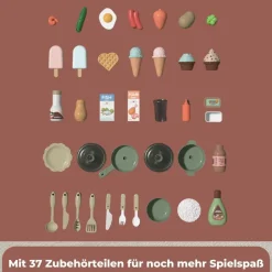 Coemo Kinderküche Jasmin Spielküche mit viel Zubehör Farbe Braun
