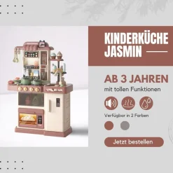 Coemo Kinderküche Jasmin Spielküche mit viel Zubehör Farbe Braun