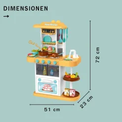 Coemo Kinderküche Paula Spielküche GELB mit viel Zubehör