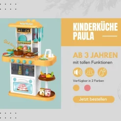 Coemo Kinderküche Paula Spielküche GELB mit viel Zubehör