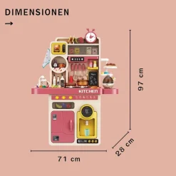 Coemo Kinderküche Tony Spielküche ROSA mit viel Zubehör