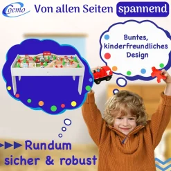 Coemo Spieltisch mit 90-tlg. Holzeisenbahn Farbe Weiß