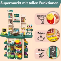 Coemo Supermarkt Florian Kaufladen TÜRKIS mit viel Zubehör