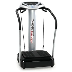 Crazy Fit Massage Fitness Vibrationsplatte inkl. Bänder Silber