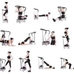 Crazy Fit Massage Fitness Vibrationsplatte inkl. Bänder Silber