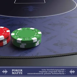 CSL Extra große Tischauflage Pokermatte 1000 x 600 mm / Kartenspiel Matte / Ovales Design