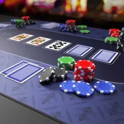 CSL Extra große Tischauflage Pokermatte 1000 x 600 mm / Kartenspiel Matte / Ovales Design