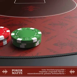 CSL Extra große Tischauflage Pokermatte 1000 x 600 mm / Kartenspiel Matte / Ovales Design