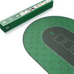 CSL Extra große Tischauflage Pokermatte 1000 x 600 mm / Kartenspiel Matte / Ovales Design