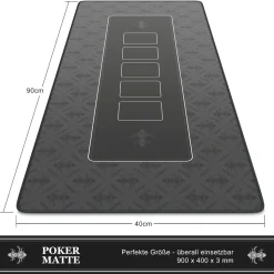 CSL Pokermatte XL Tischauflage für Poker 90 x 40cm / Kartenspiel Matte /Pokertisch Auflage