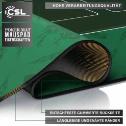 CSL Pokermatte XL Tischauflage für Poker 90 x 40cm / Kartenspiel Matte /Pokertisch Auflage