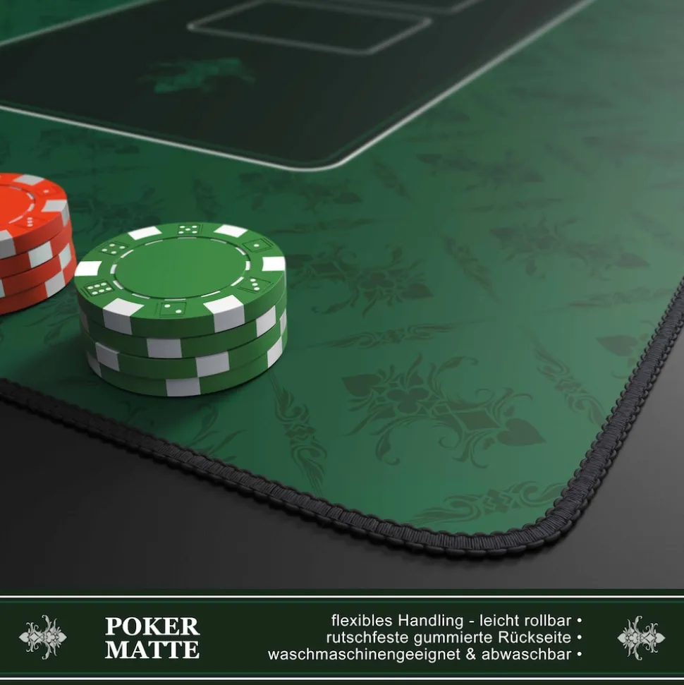 CSL Pokermatte XL Tischauflage für Poker 90 x 40cm / Kartenspiel Matte /Pokertisch Auflage