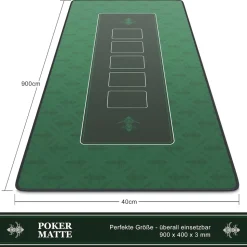 CSL Pokermatte XL Tischauflage für Poker 90 x 40cm / Kartenspiel Matte /Pokertisch Auflage